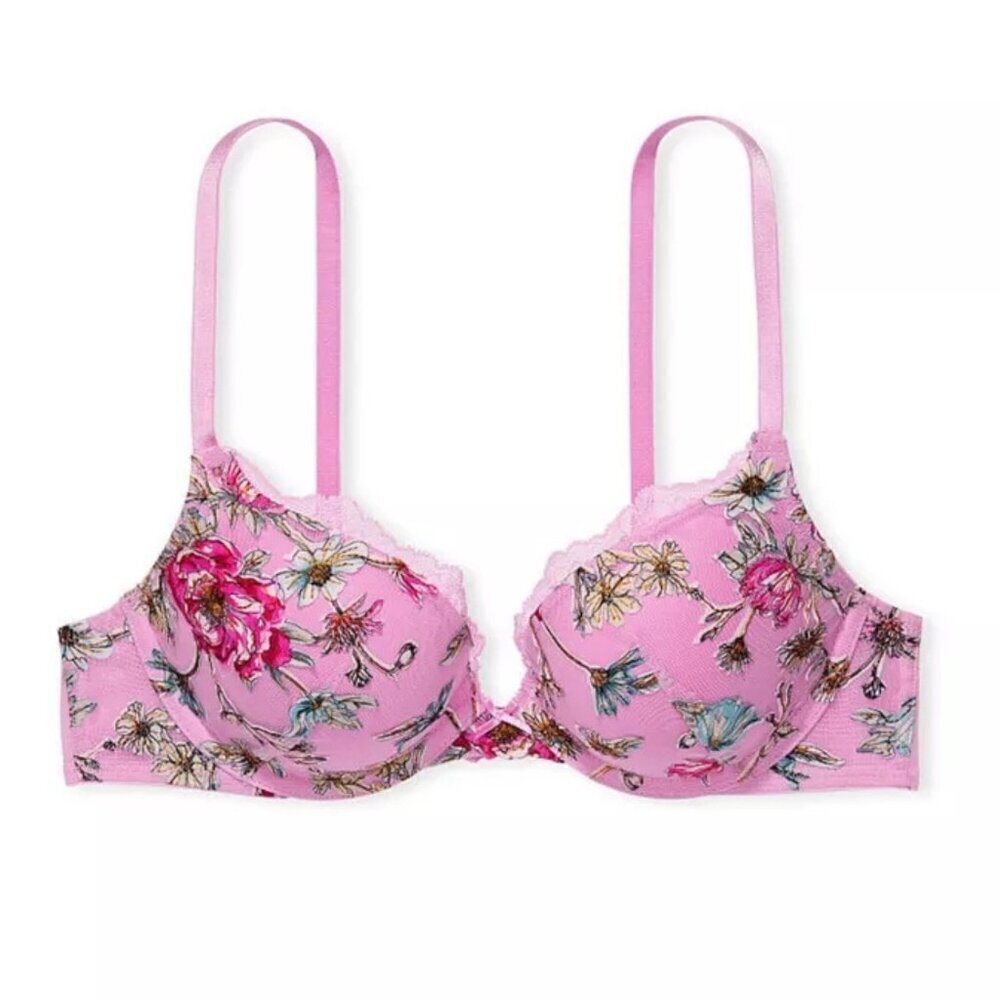New! Victoria's Secret Dream Angels Floral Lace Trim Push-Up Bra 10323